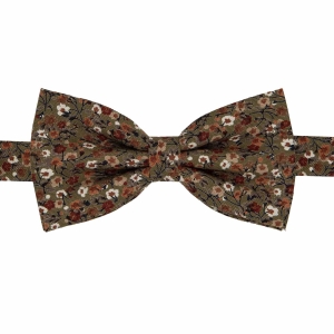 Zestaw prezentowy dla mężczyzny w kolorze zielonym w kwiatki: mucha + poszetka zapakowane w pudełko