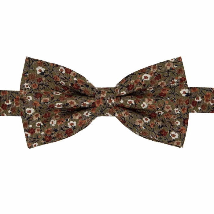 Mucha bawełniana zielona w kwiatki