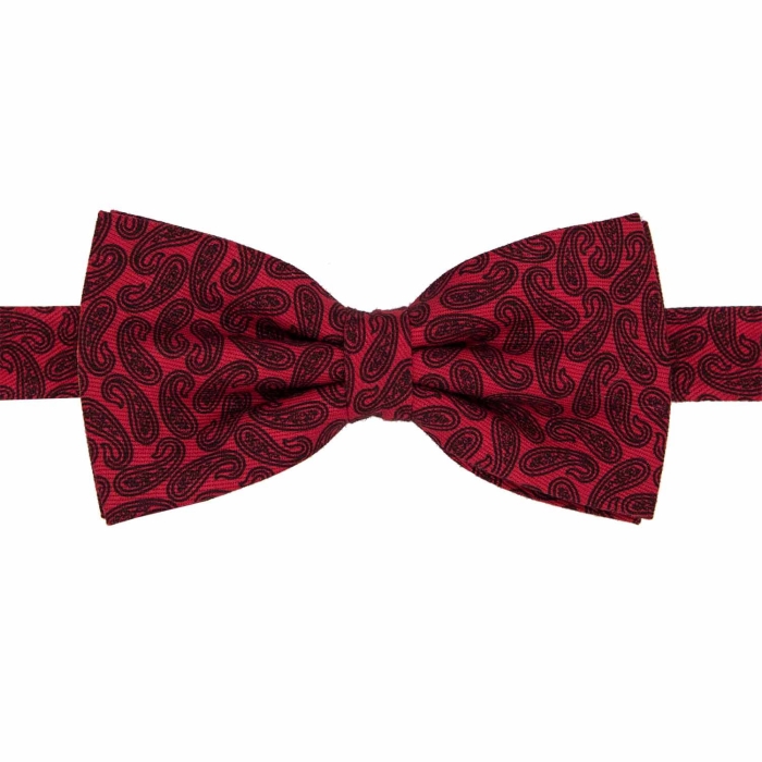 Mucha bawełniana bordowa / czerwona w paisley