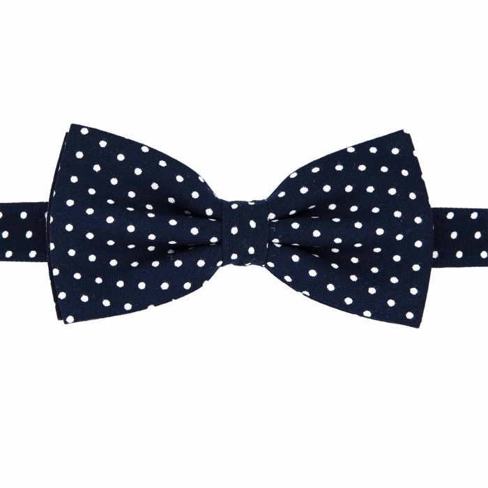 Mucha bawełniana granatowa w kropki / groszki