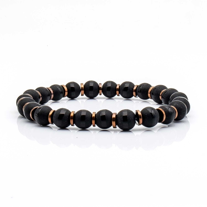 Bransoletka czarna koraliki - kamienie naturalne onyks