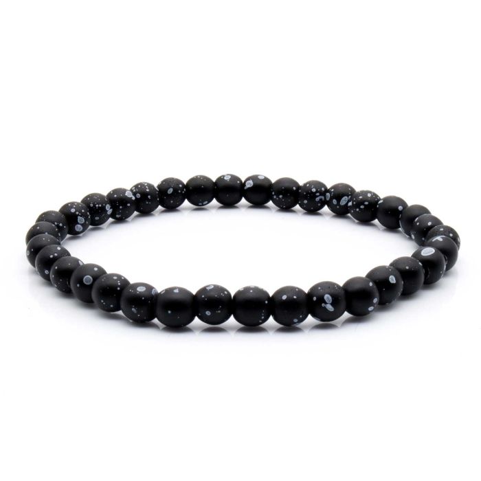 Bransoletka czarna koraliki - kamienie naturalne hematyt