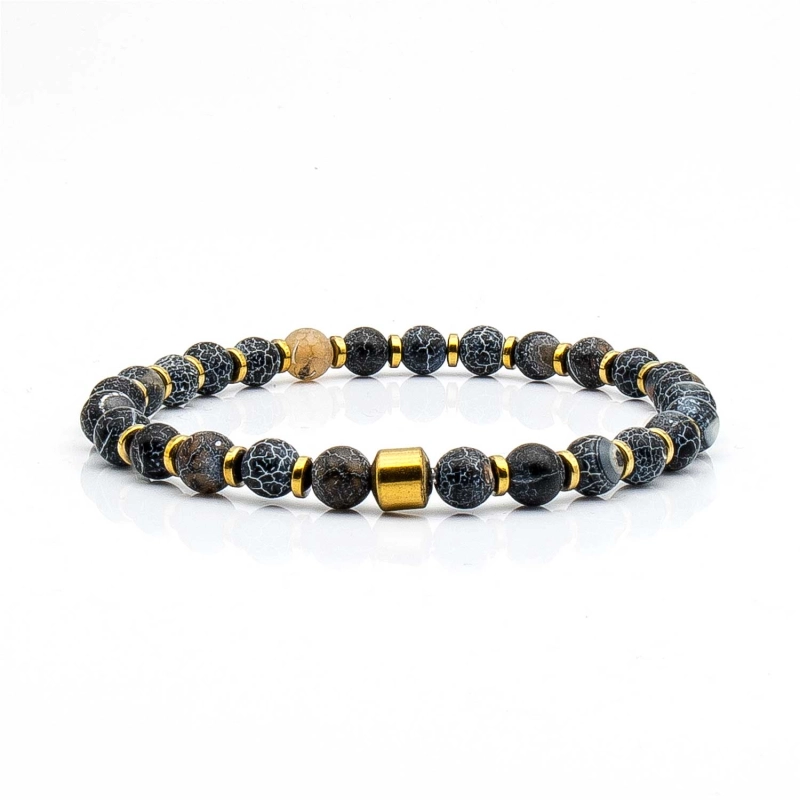 Bransoletka szara koraliki - kamienie naturalne hematyt