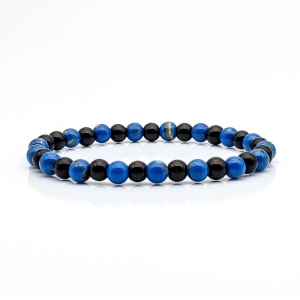 Bransoletka granatowa - koraliki - kamienie naturalne agat