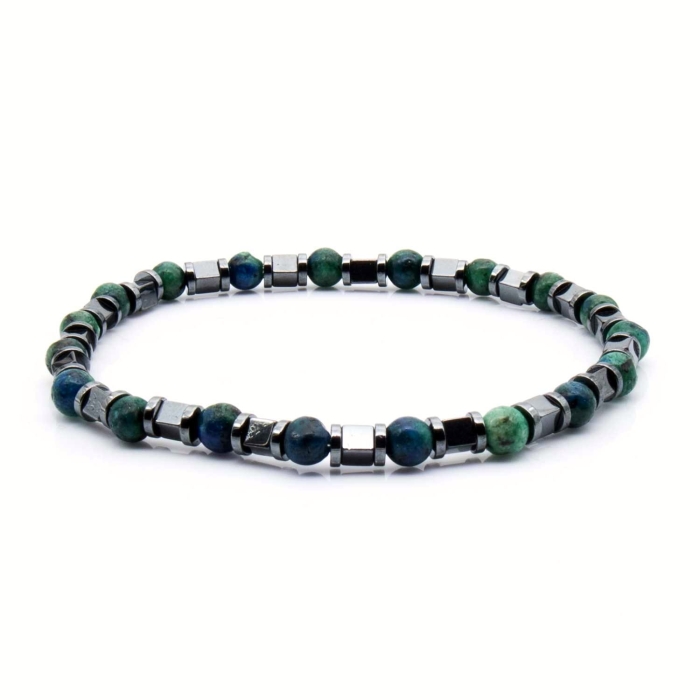 Bransoletka zielona koraliki - kamienie naturalne agat