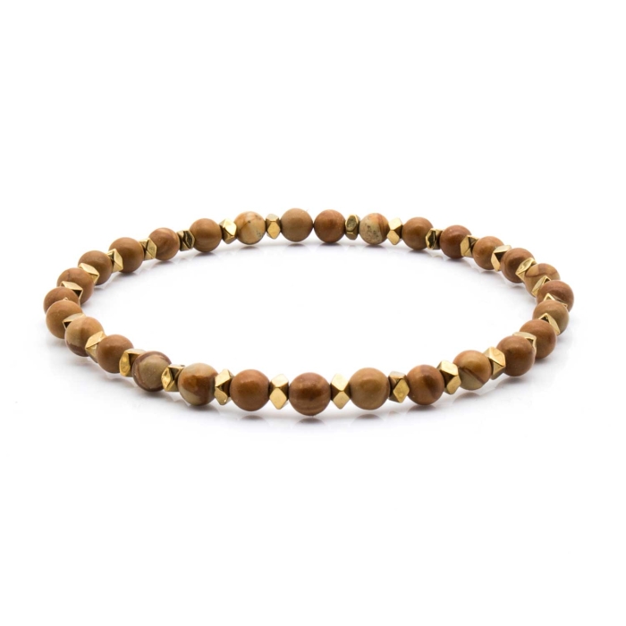 Bransoletka beżowa koraliki - kamienie naturalne jaspis