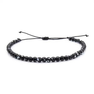 Bransoletka czarna - koraliki z możliwością regulacji - kamienie naturalne turmalin