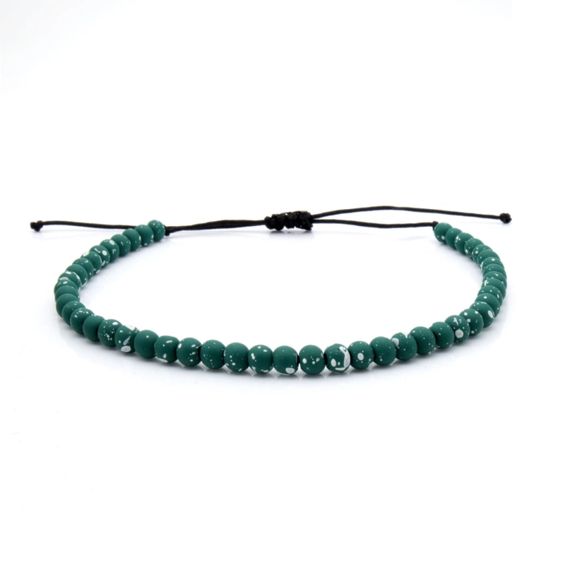 Bransoletka zielona - koraliki z możliwością regulacji - kamienie naturalne malachit