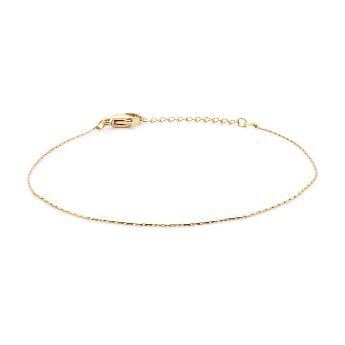 Bransoletka złota - splot singapur z możliwością regulacji - stal szlachetna