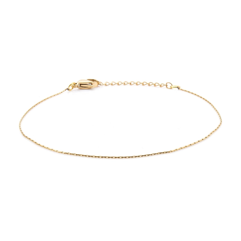 Bransoletka złota - splot singapur z możliwością regulacji - stal szlachetna