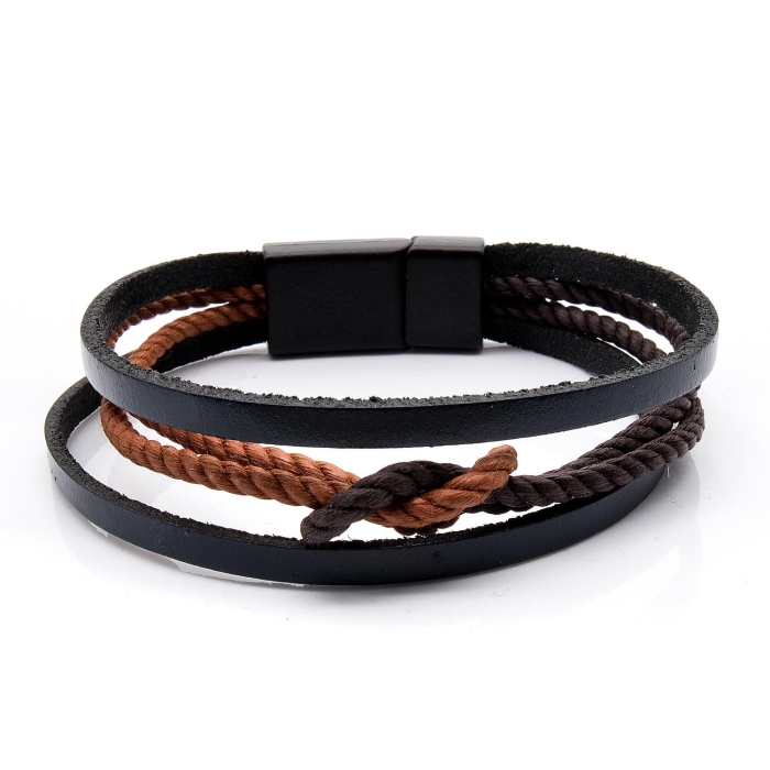 Bransoletka skórzana granatowa - skóra naturalna rzemyki