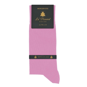 Skarpety garniturowe pudrowy róż - bawełna merceryzowana PREMIUM COLLECTION La Pescara socks
