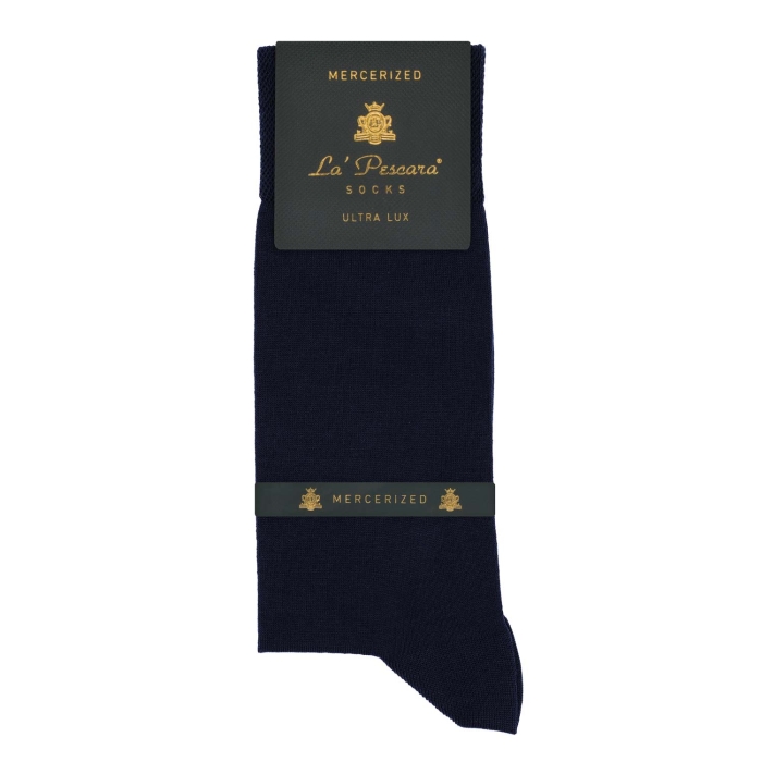 Skarpety garniturowe granatowe-ciemny granat - bawełna merceryzowana PREMIUM COLLECTION La Pescara socks
