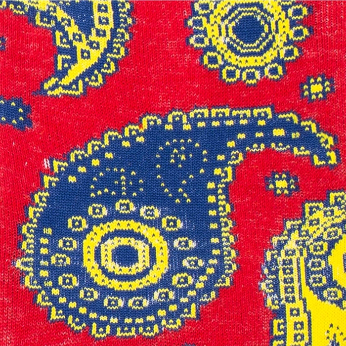 Skarpety kolorowe - czerwone - paisley