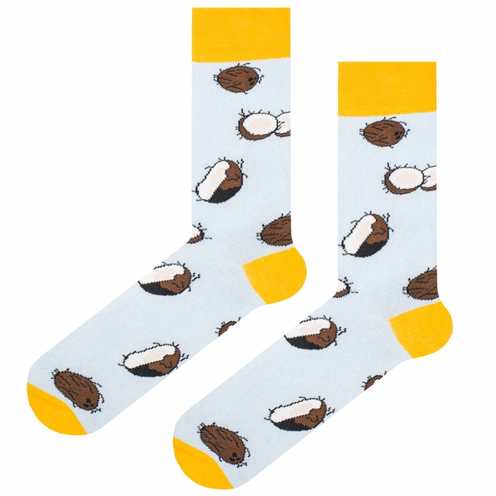 Skarpety kolorowe - pastelowy niebieski - kokos