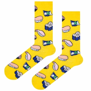 Skarpety kolorowe - intensywny żółty - sushi