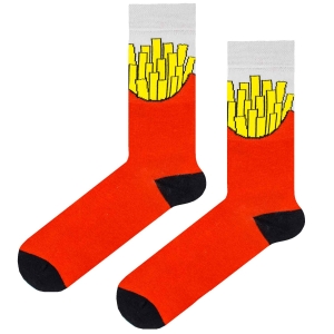 Skarpety kolorowe - czerwone - crispy fries