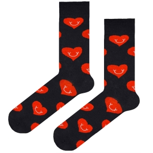 Skarpety kolorowe - czerwone - duże serca