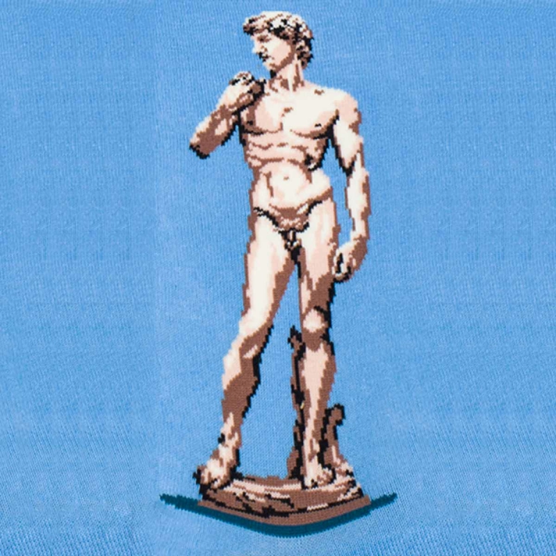 Skarpety kolorowe - niebieskie / błękitne - rzeźba Dawida Michała Anioła EM