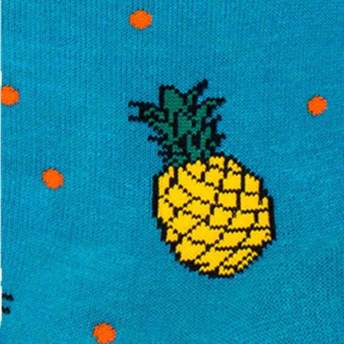 Skarpety kolorowe - niebieskie - ananasy EM