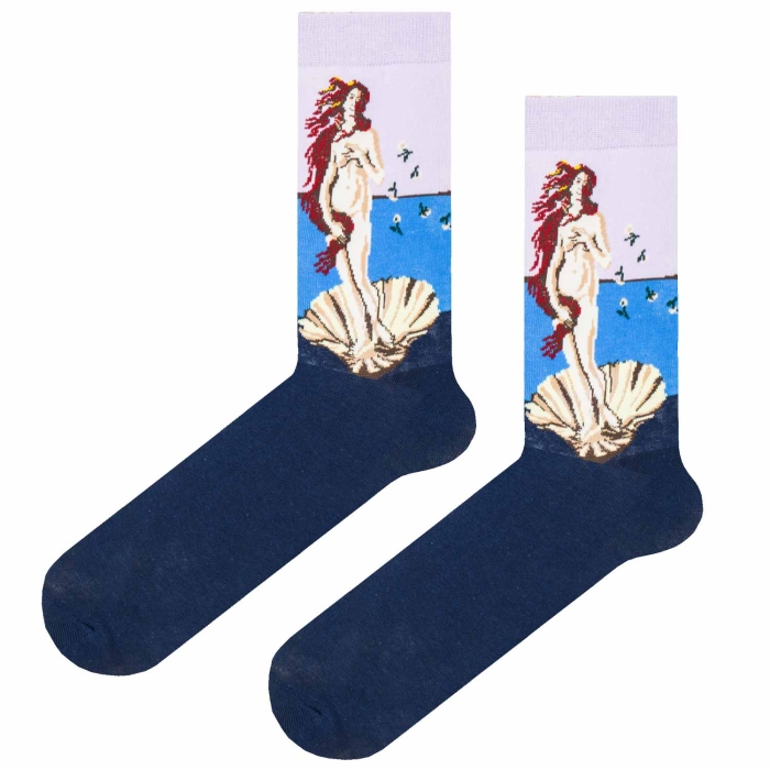 Skarpety kolorowe - niebiesko-fioletowe - Narodziny Wenus