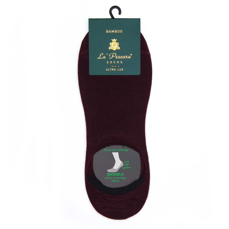 Skarpety bordowe stopki bambus PREMIUM COLLECTION La Pescara