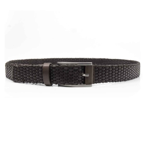 Pasek pleciony casualowy – kolor głęboki brąz