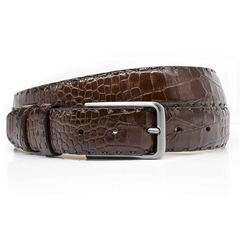 Pasek casualowy skórzany – kolor naturalny brązowy