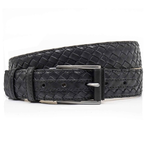 Pasek casualowy skórzany – kolor czarny