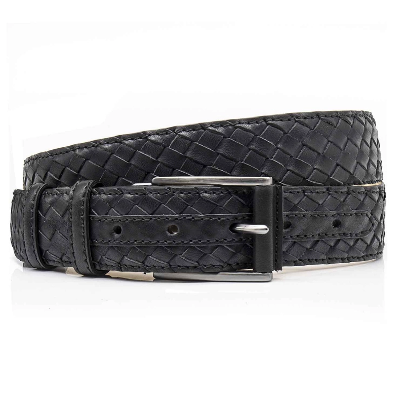 Pasek casualowy skórzany – kolor czarny