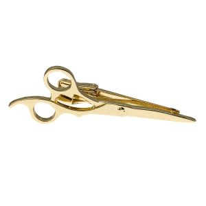 Spinka do krawata złota nożyczki / fryzjerskie 6cm
