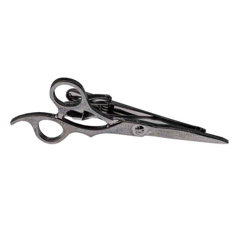 Spinka do krawata srebrna nożyczki / fryzjerskie 6cm