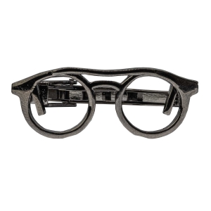 Spinka do krawata ciemnosrebrna okulary 4,5cm