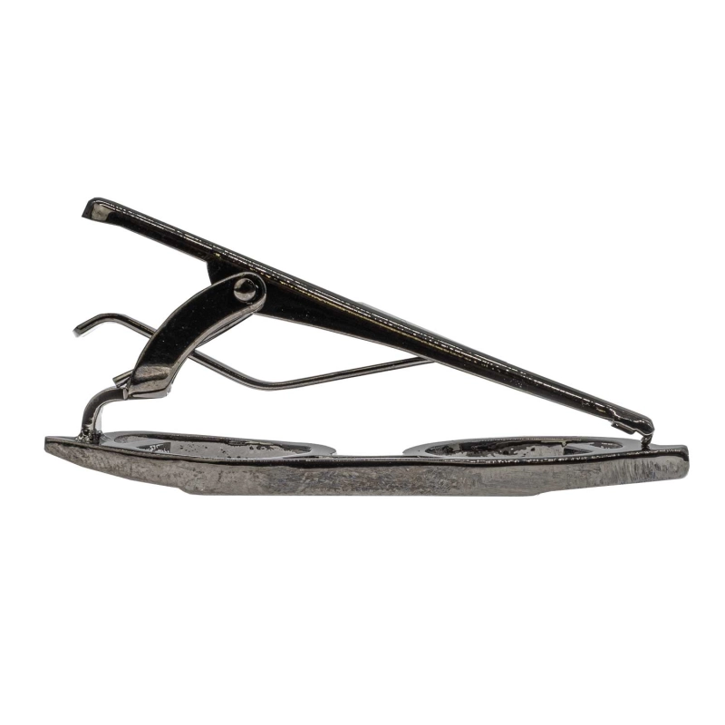 Spinka do krawata ciemnosrebrna okulary 4,5cm
