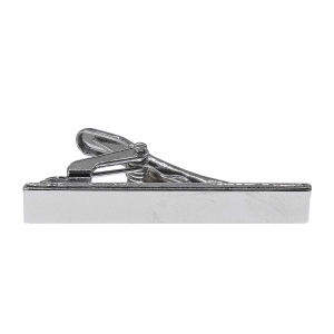 Spinka do krawata srebrna klasyczna / elegancka gładka 4cm