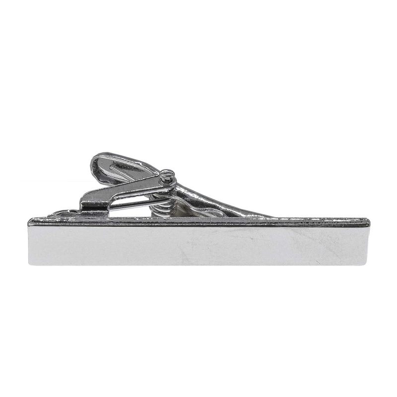 Spinka do krawata srebrna klasyczna / elegancka gładka 4cm