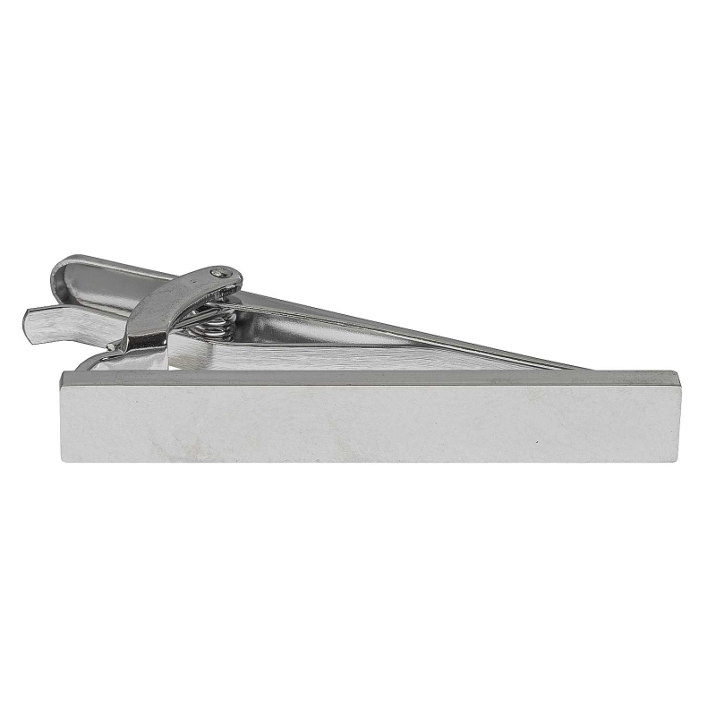 Spinka do krawata srebrna klasyczna / elegancka gładka gruba 5,6cm EM 44
