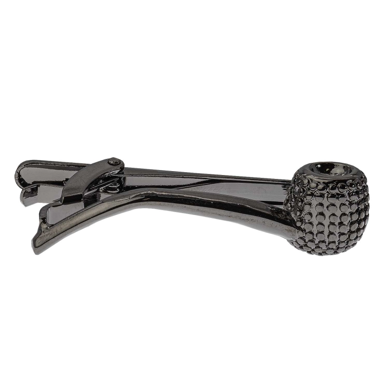 Spinka do krawata ciemnosrebrna fajka do palenia 4,5cm