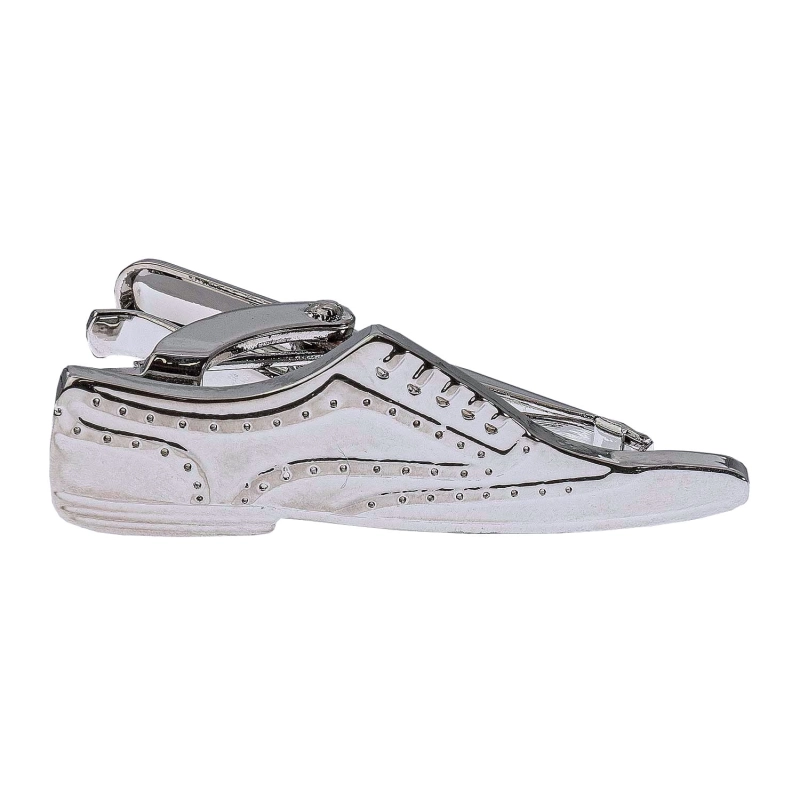 Spinka do krawata srebrna but - obuwie 3,5cm