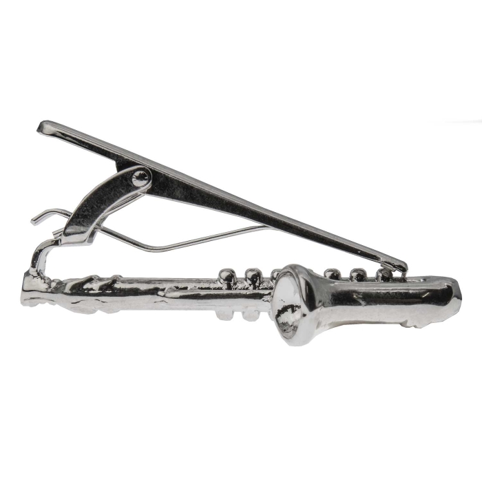 Spinka do krawata srebrna muzyczna - saksofon 5cm