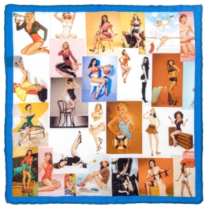 Poszetka jedwabna kolorowa elegancka w kobiety - pin-up girl - burleska - EM PREMIUM