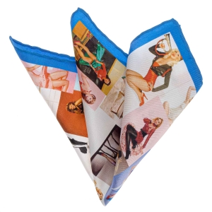 Poszetka jedwabna kolorowa elegancka w kobiety - pin-up girl - burleska - EM PREMIUM