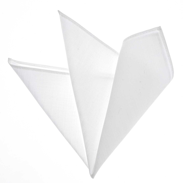 Poszetka bawełniana biała w paski EM