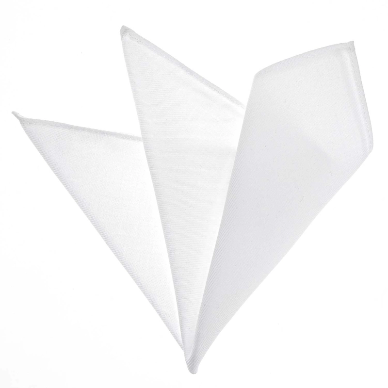 Poszetka bawełniana biała z mikrowzorem twill EM