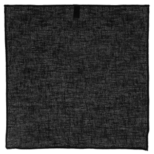 Poszetka lniana czarna obszyta ręcznie EM