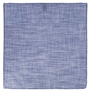 Poszetka lniana niebieska melanżowa obszyta ręcznie EM