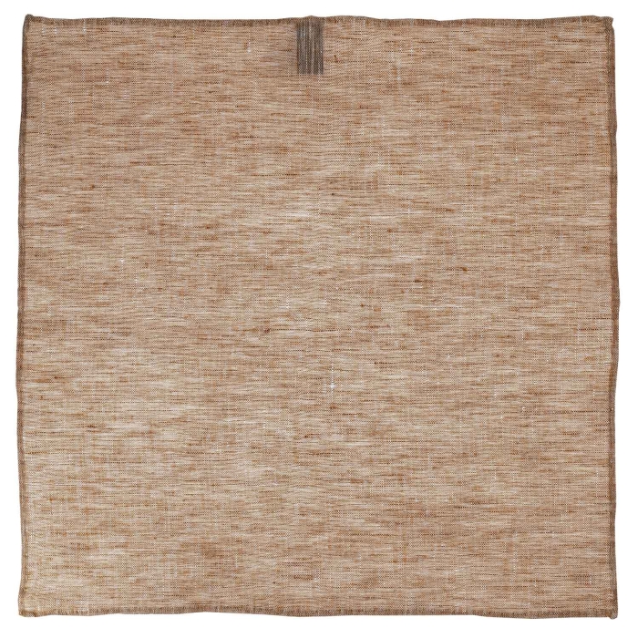 Poszetka lniana jasnobrązowa obszyta ręcznie EM