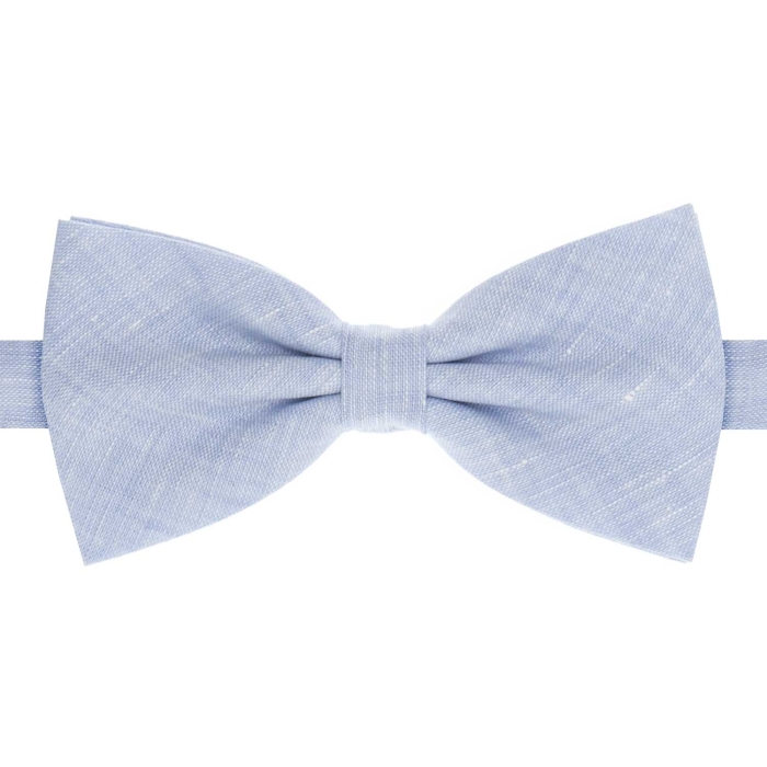 Zestaw prezentowy błękitny - mucha i poszetka lniana