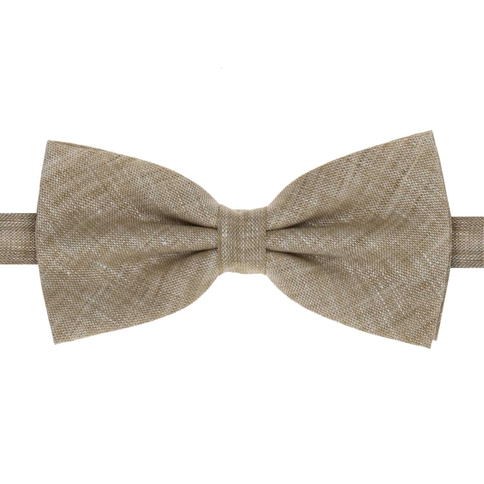 Zestaw prezentowy beżowy - mucha i poszetka lniana