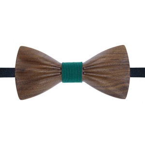 Mucha drewniana wypukła - falowana w stylu boho ciemnobrązowa/zielona